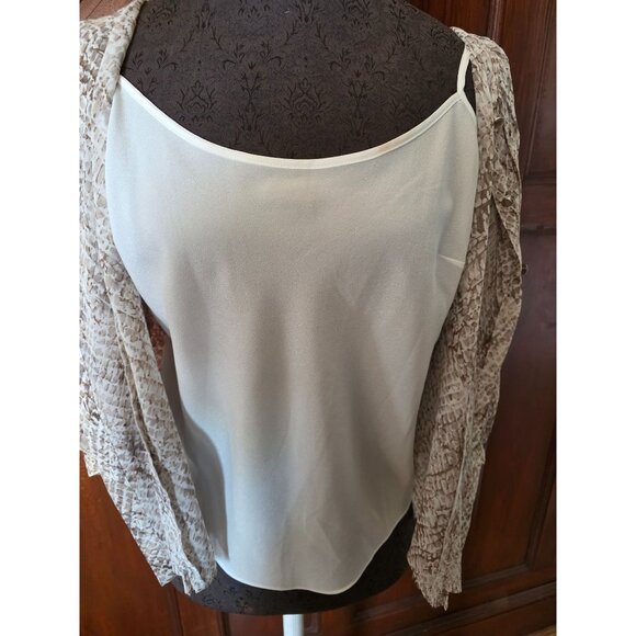 Talbots Womens Blouse Size 12P Snake Print Sheer Long Sleeve Button Front NWT - Picture 8 of 11